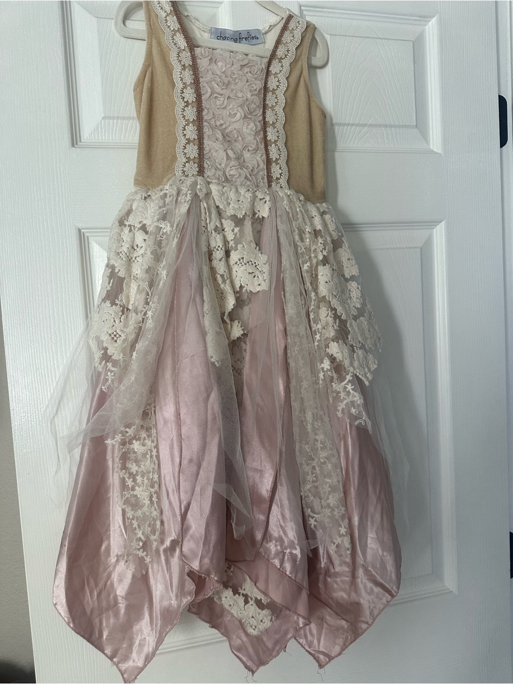 Kids' Pink and Cream Fairy Costume Dress by Chasing Fireflies